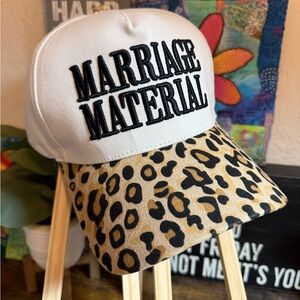 “Marriage Material” Leopard Print Baseball Cap – New Without Tags (NWOT)